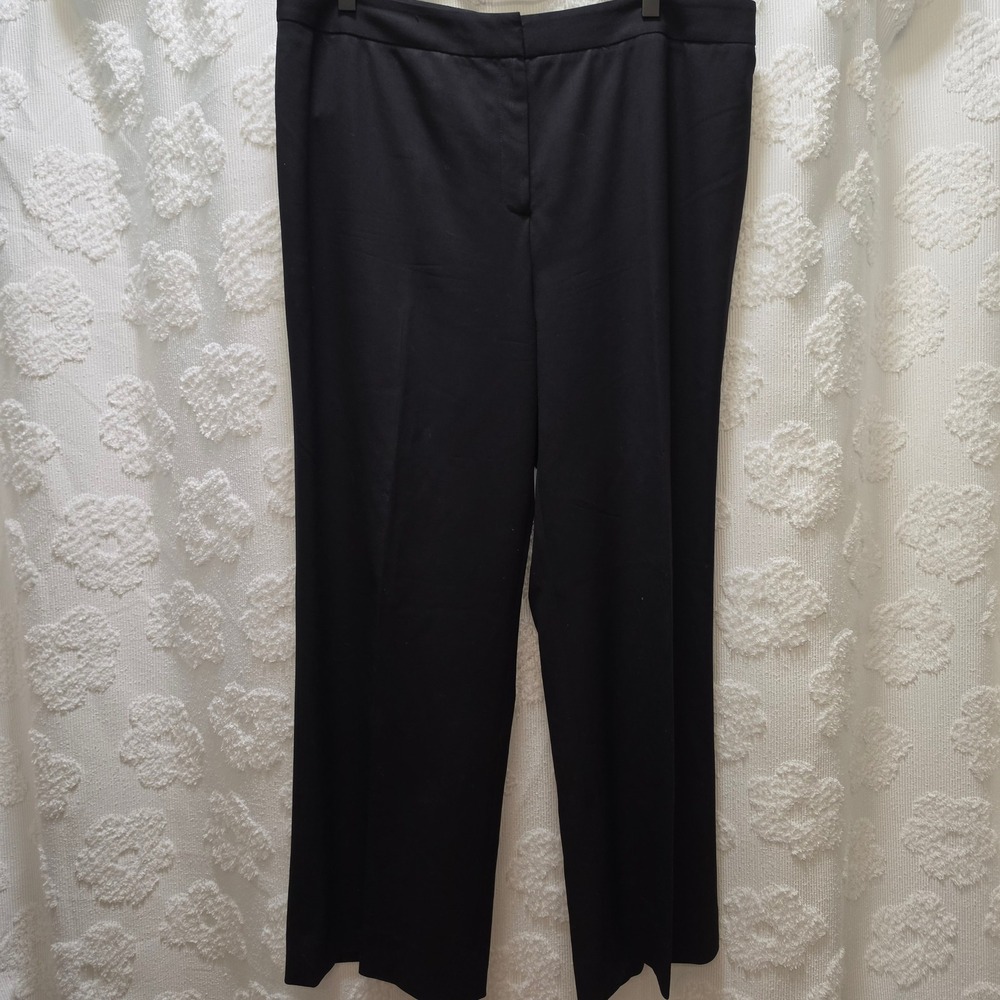 Lafayette 148 New‎ York Womens Black Wool Blend Straight Leg Dress Pants Size 16